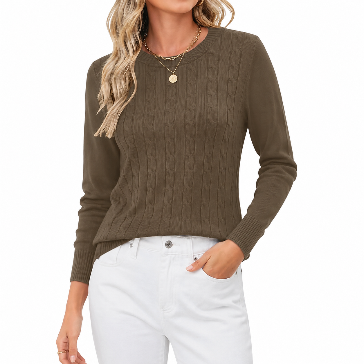 Casual Versatile Loose Ribbed Fashion Long Sleeve Sweater For Women