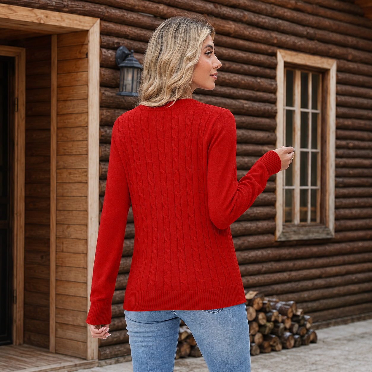 Casual Versatile Loose Ribbed Fashion Long Sleeve Sweater For Women