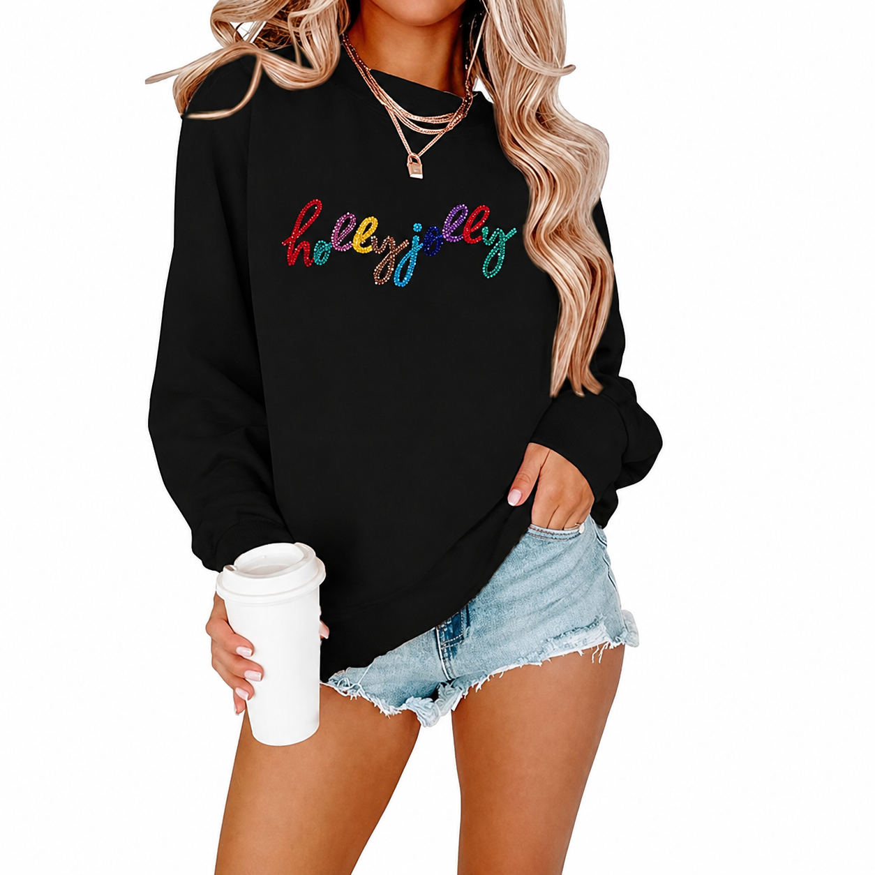 Festive printed Christmas Pullover Sweatshirt for Women