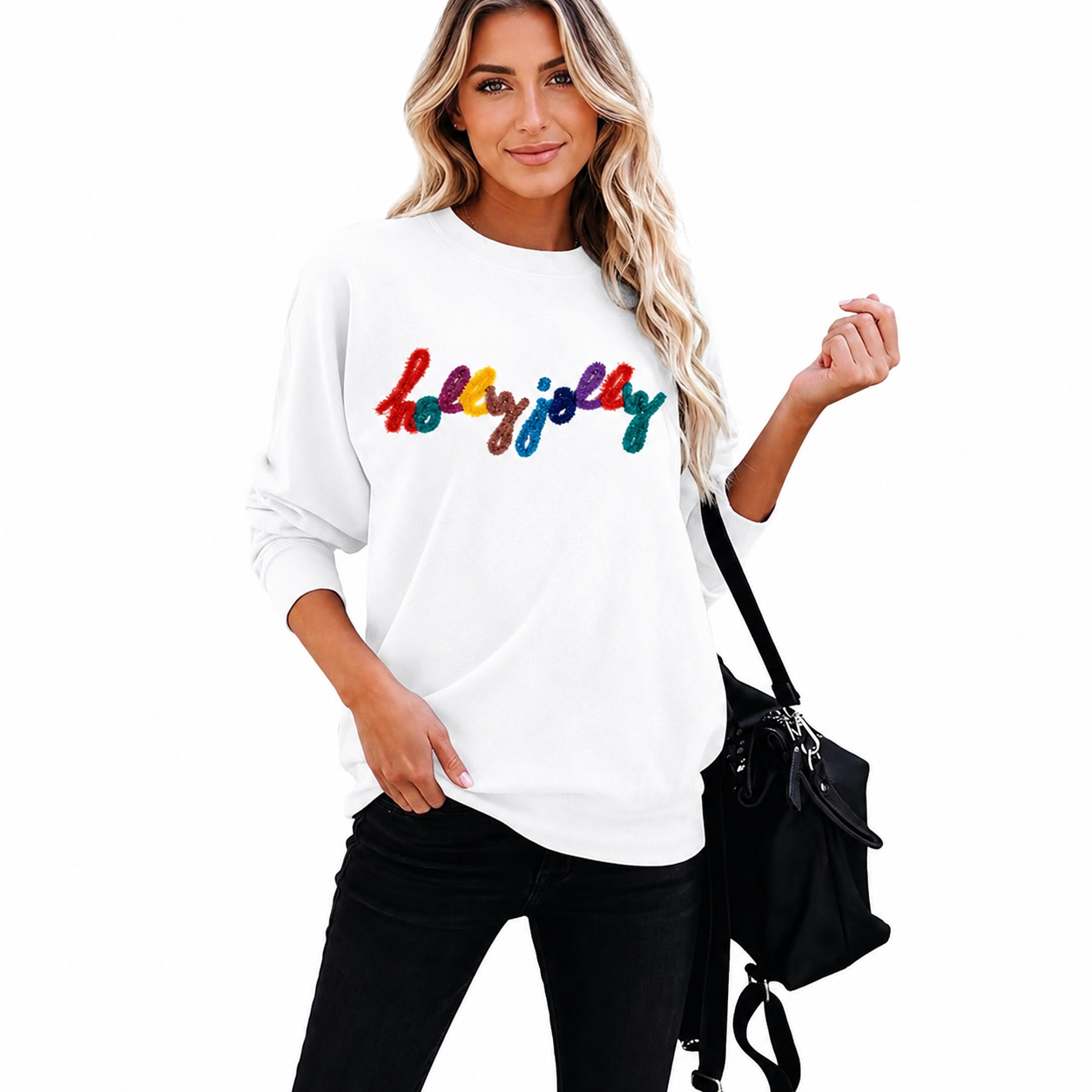 Festive printed Christmas Pullover Sweatshirt for Women