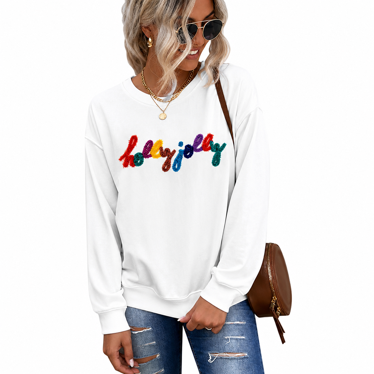 Festive printed Christmas Pullover Sweatshirt for Women