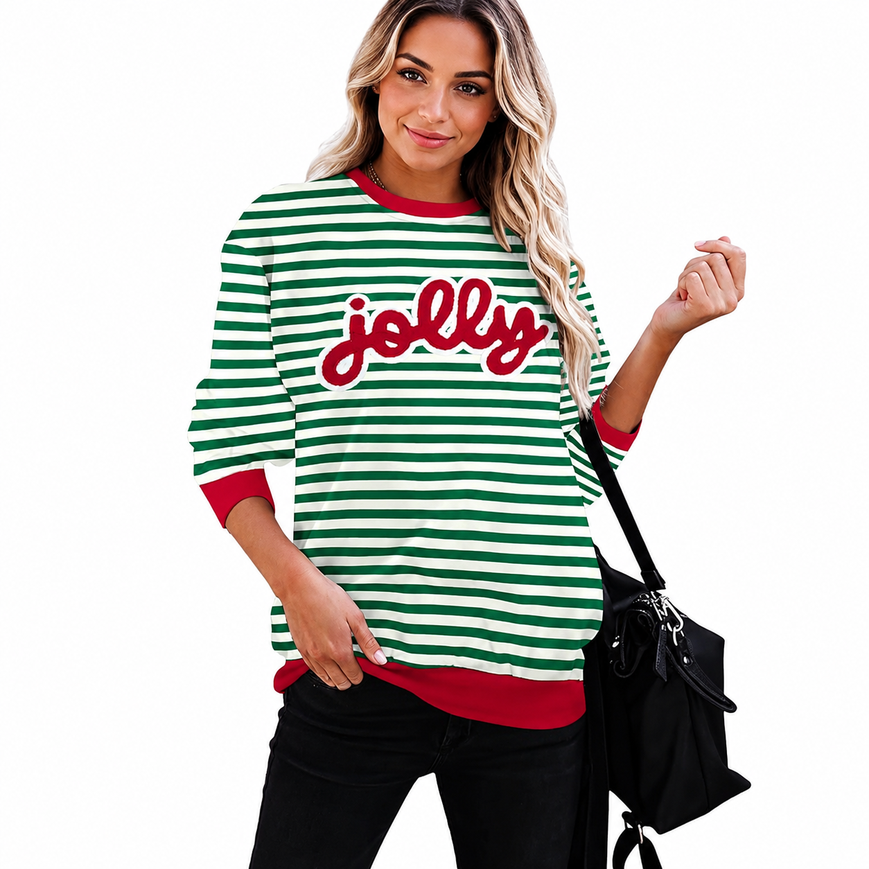 Festive printed Christmas Pullover Sweatshirt for Women