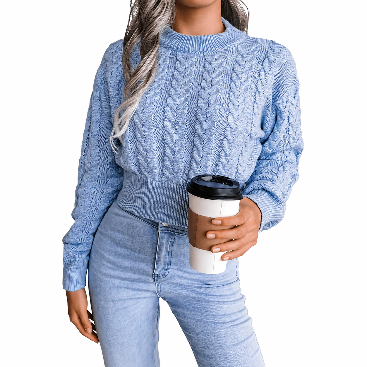 Full Sleeve Printed Knit Christmas Pullover Sweater for Women