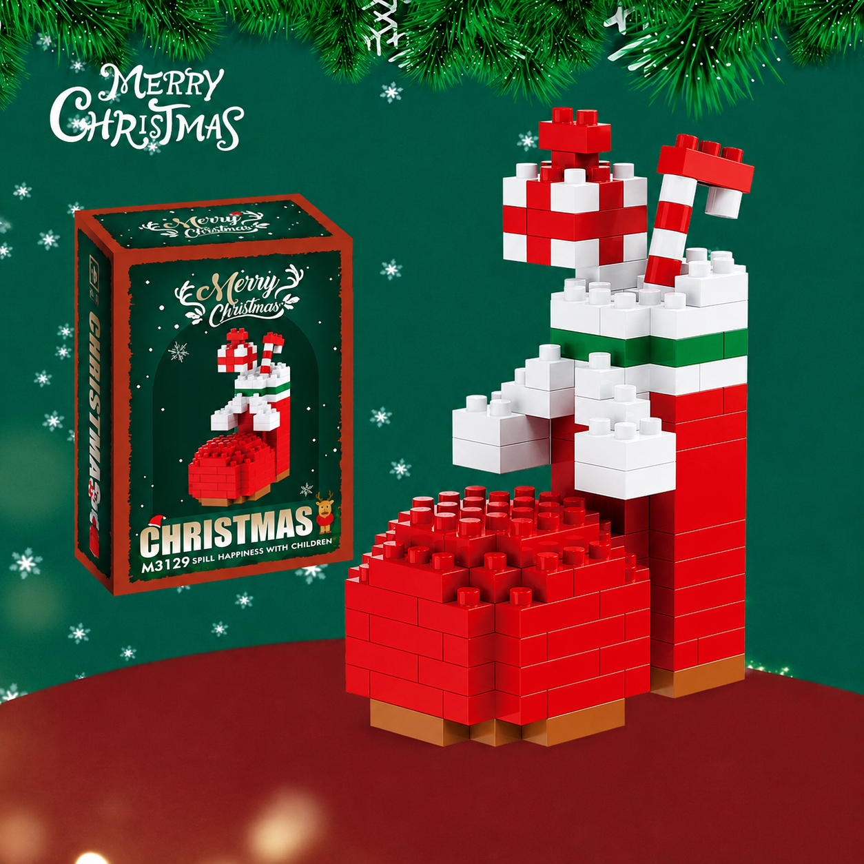 Christmas Micro Mini Building Blocks Set