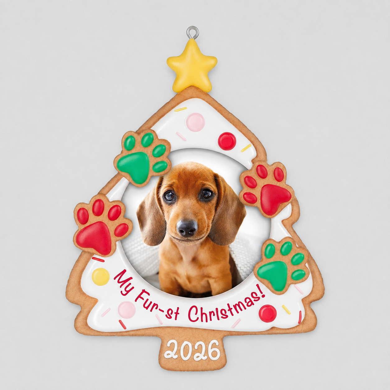 2026 Christmas Themed Pet Photo Frame Ornament