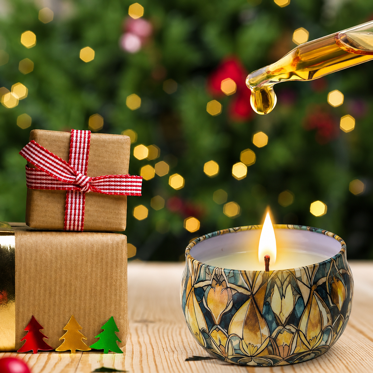 Christmas Scented Soy Wax Candle Gift Set for Home and Holiday Decor