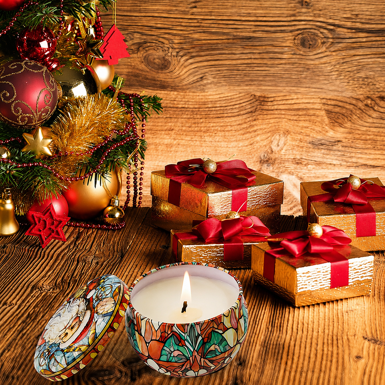 Christmas Scented Soy Wax Candle Gift Set for Home and Holiday Decor