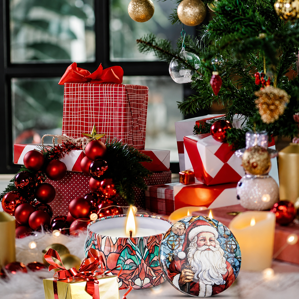 Christmas Scented Soy Wax Candle Gift Set for Home and Holiday Decor