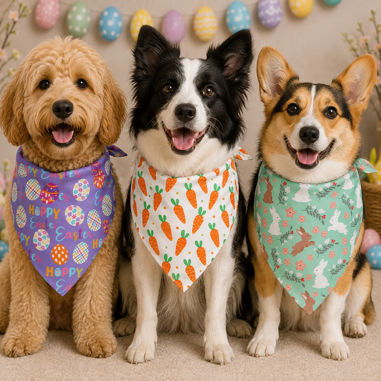 3 Pieces Christmas Dog Bandanas Scarf For Dogs