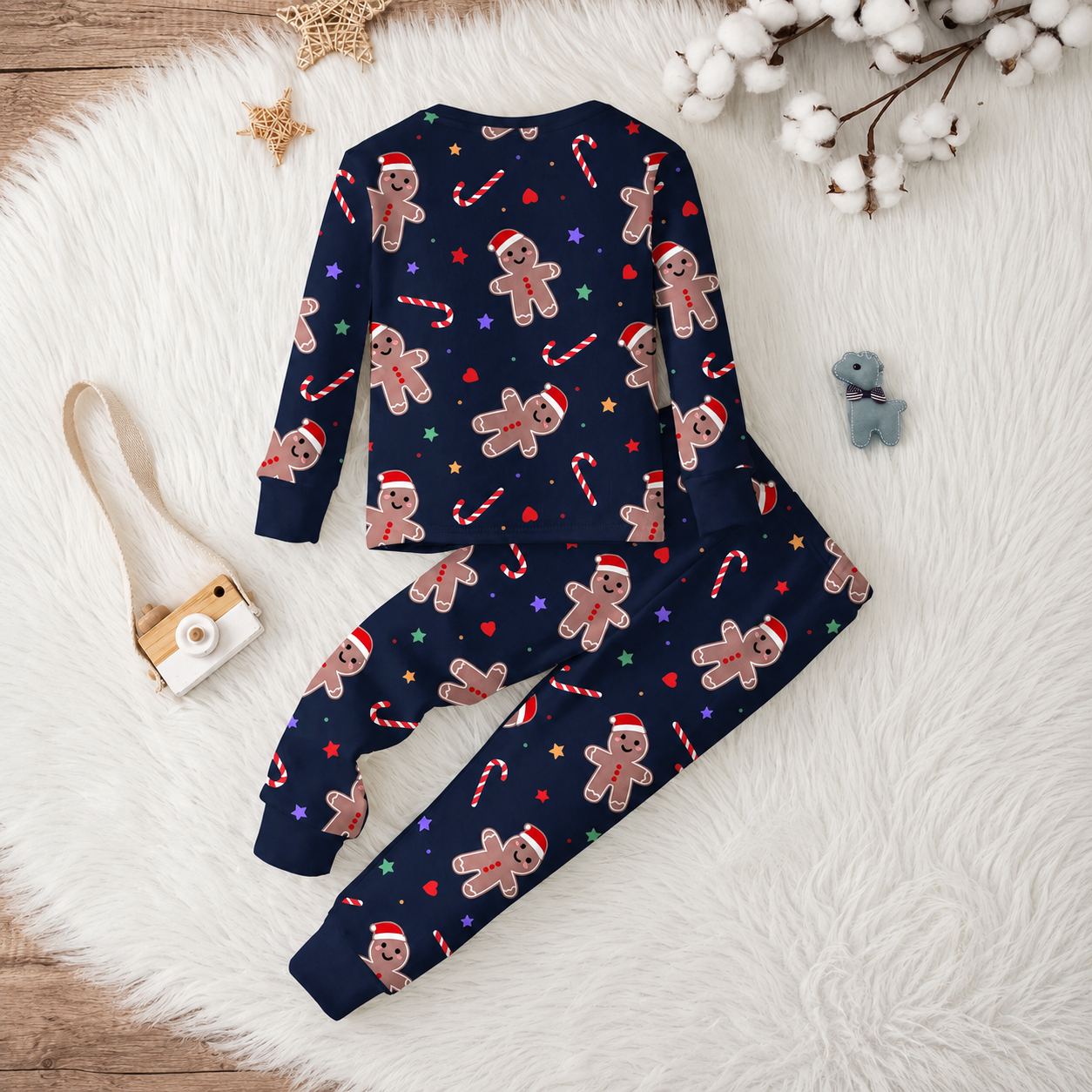 2 Piece Festive Christmas Character Print With Snug Fit Pajama Set for Boys