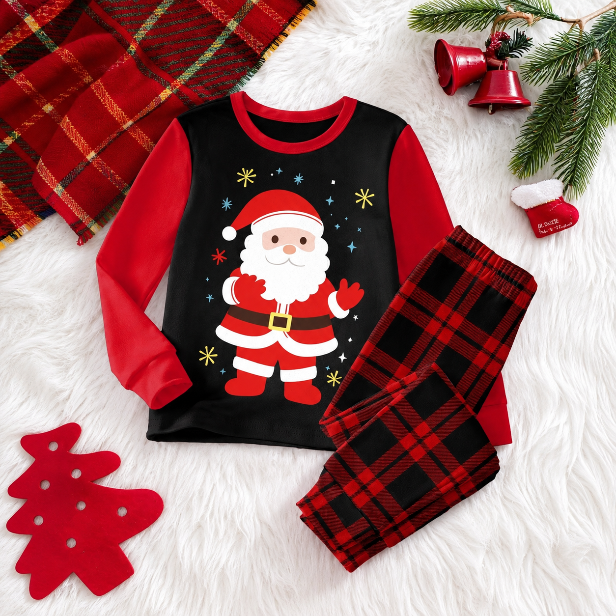 Glow in the Dark Snowman and Snowflake Christmas Pajama Set for Infant Boys