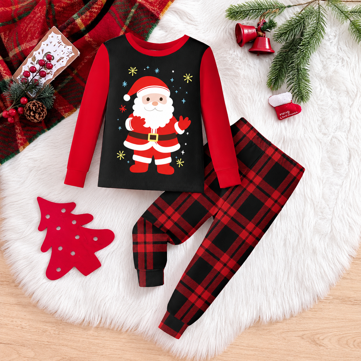 Glow in the Dark Snowman and Snowflake Christmas Pajama Set for Infant Boys