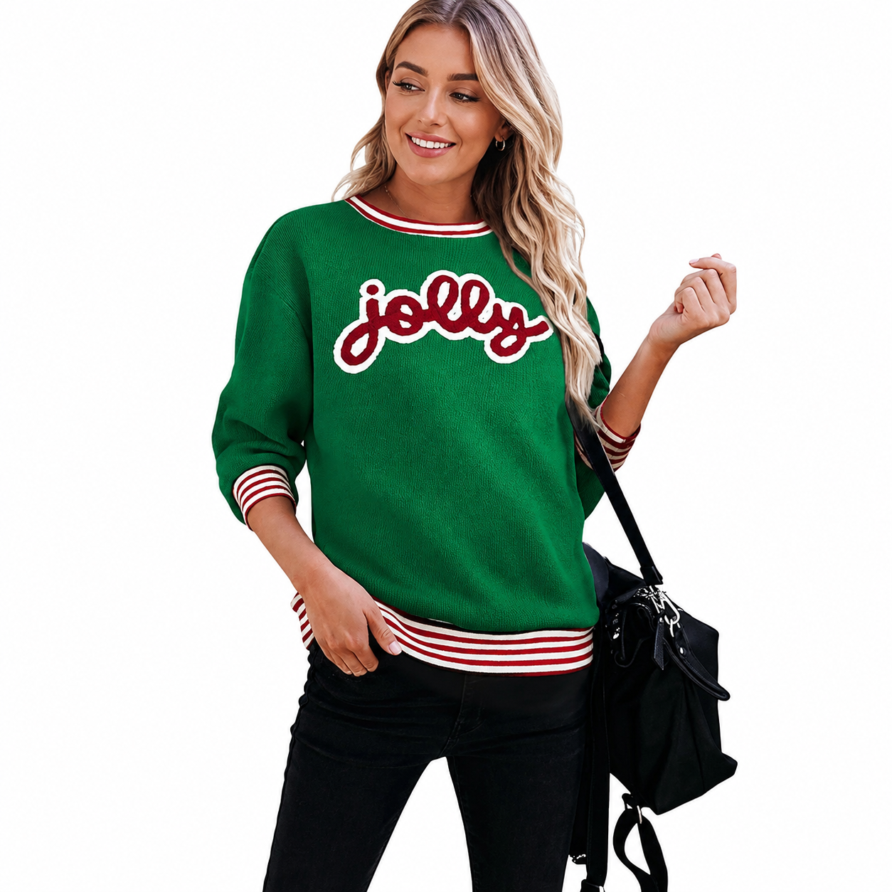 Festive printed Christmas Pullover Sweatshirt for Women