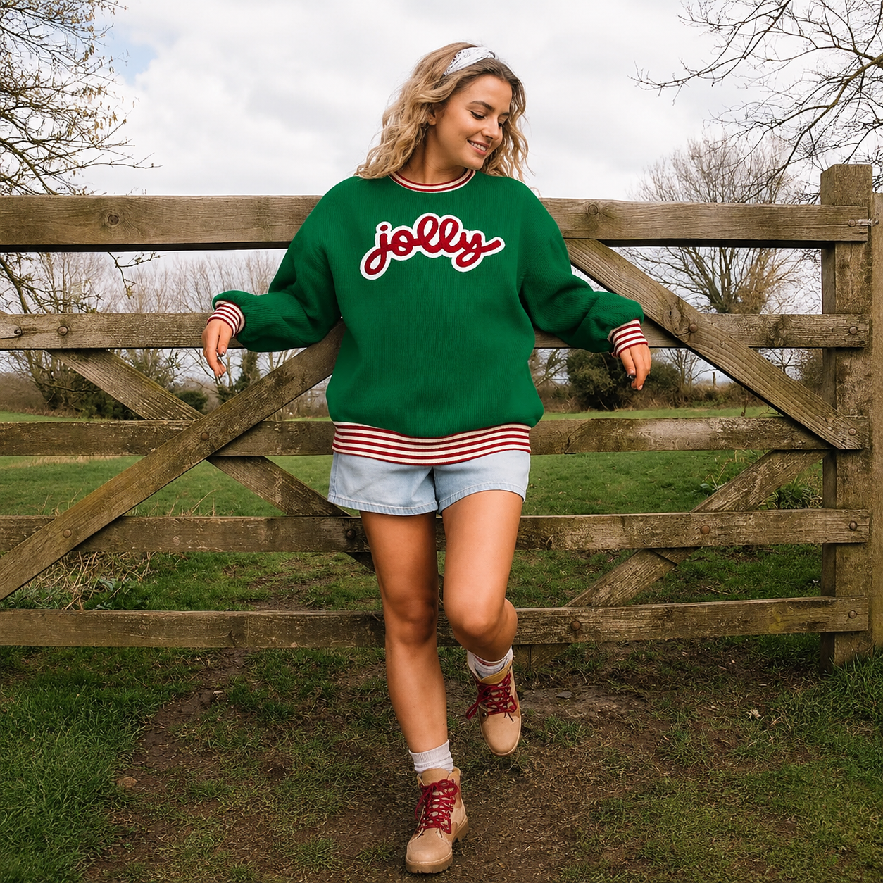 Festive printed Christmas Pullover Sweatshirt for Women