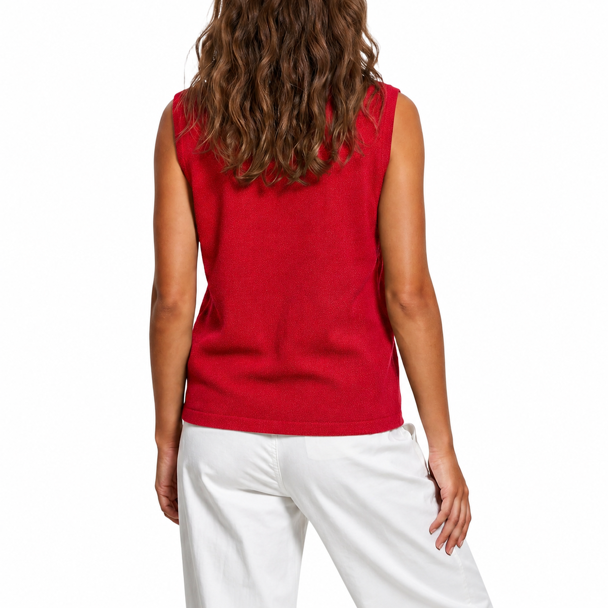 Sleeveless Embroidery Sweater Vest With Button For Women