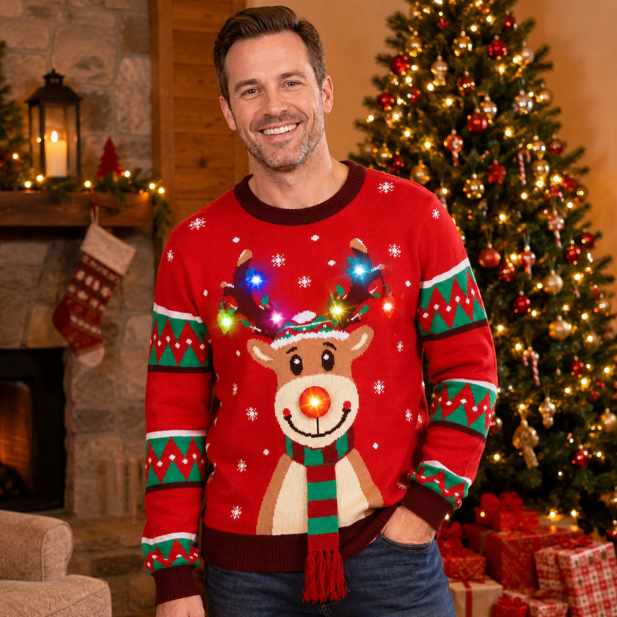 Light Up Christmas Sweater For Men And Women