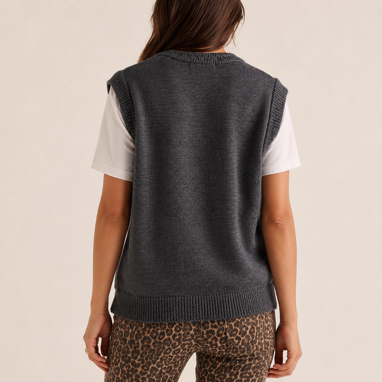 Casual Sleeveless Christmas Themed Cardigan Sweater For Women