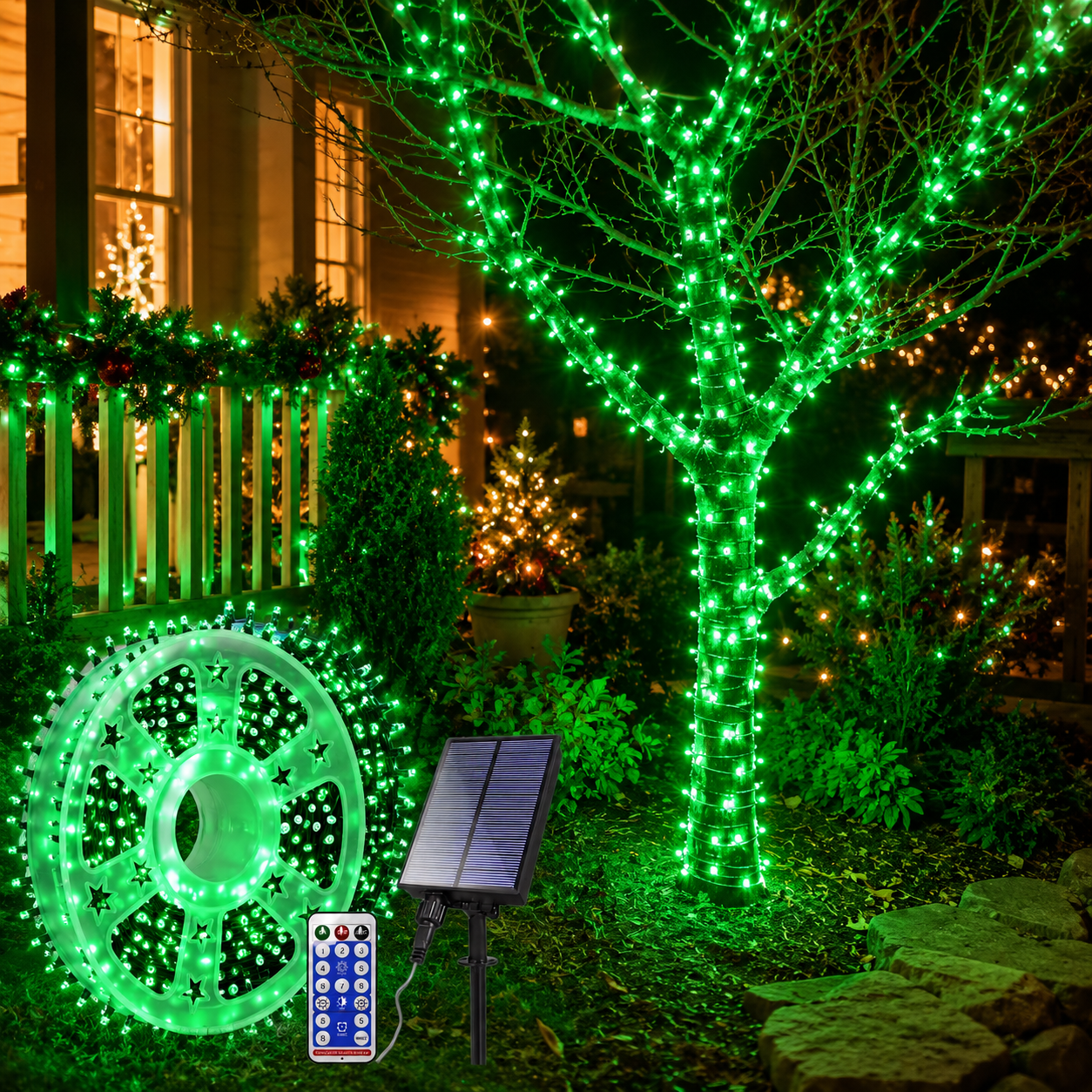 800 LED Wateproof Solar Fairy String Lights With Remote For Outdoor Decor