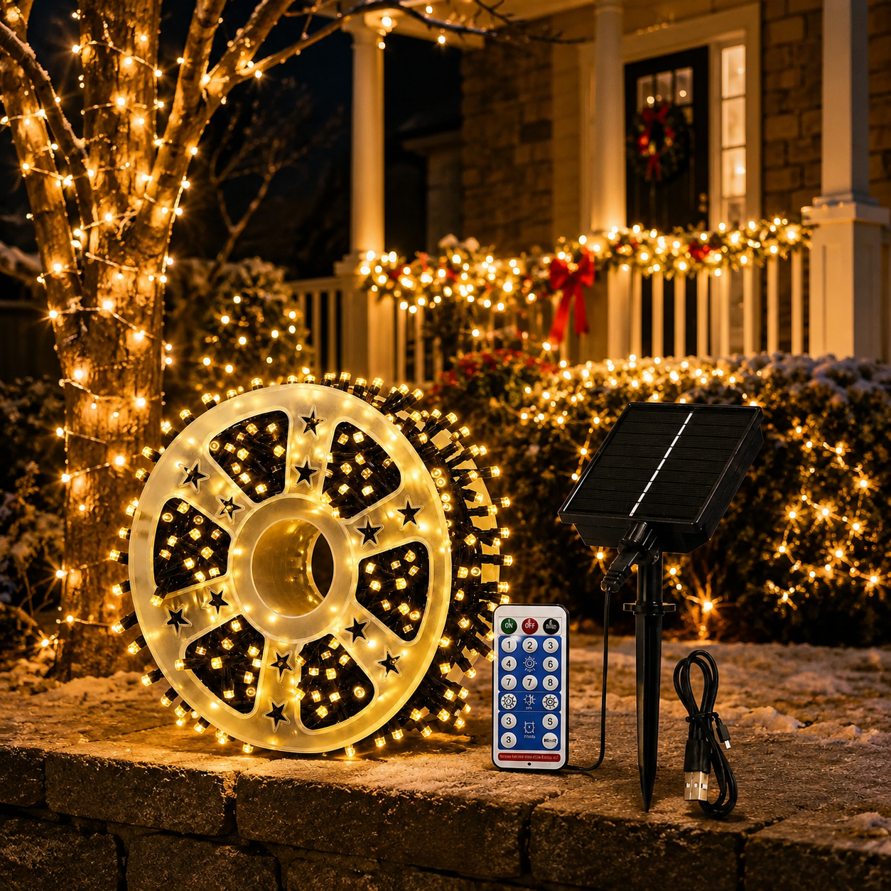 800 LED Wateproof Solar Fairy String Lights With Remote For Outdoor Decor