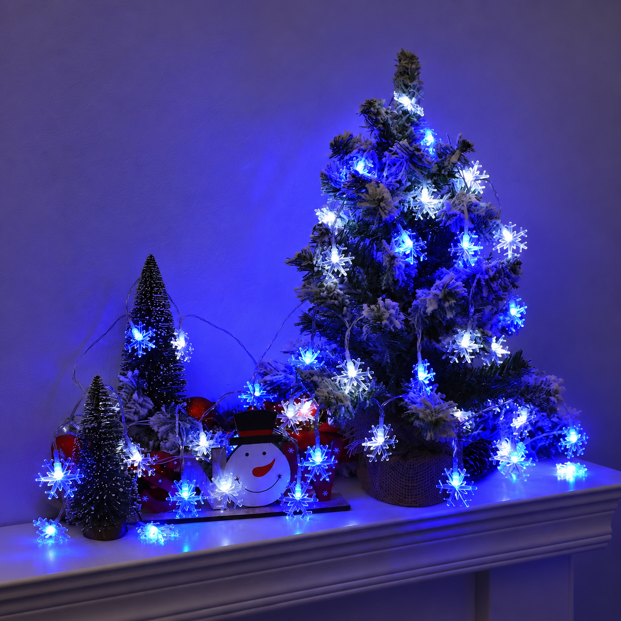 Snowflake String Lights For Christmas Holiday Room Decoration