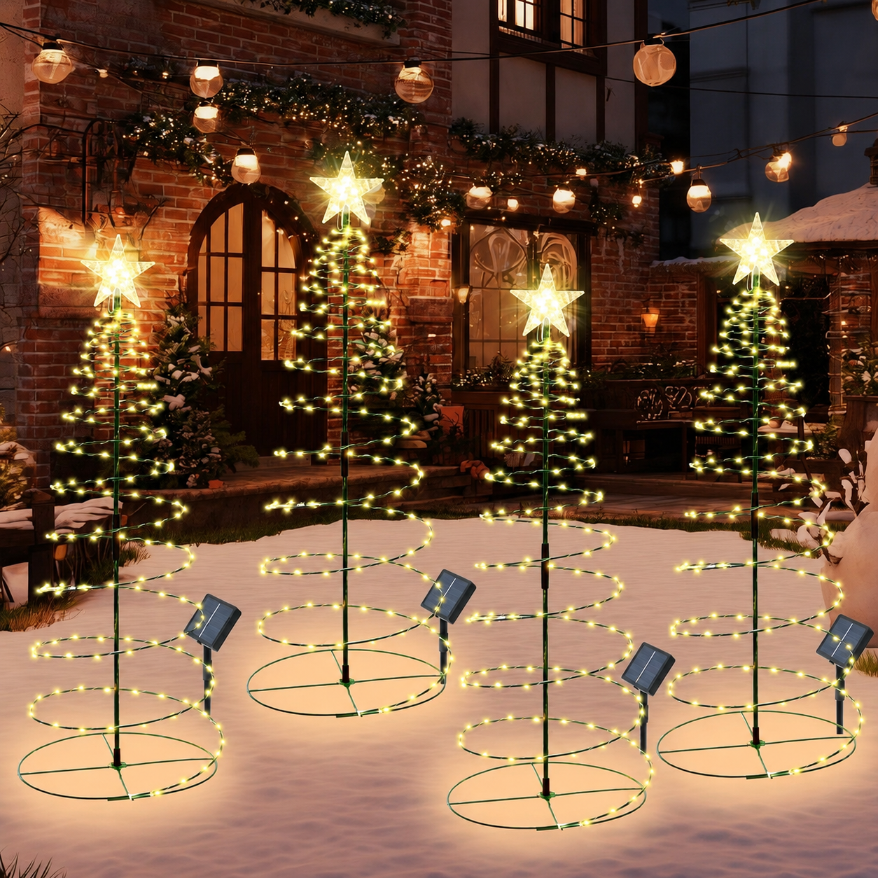 Iron Star Solar Courtyard Light For Christmas Outdoor Decor