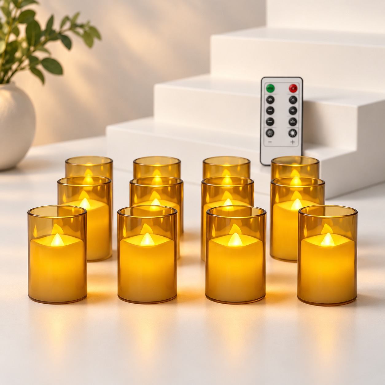 Acrylic LED Tea Lights With Remote Control For Decor