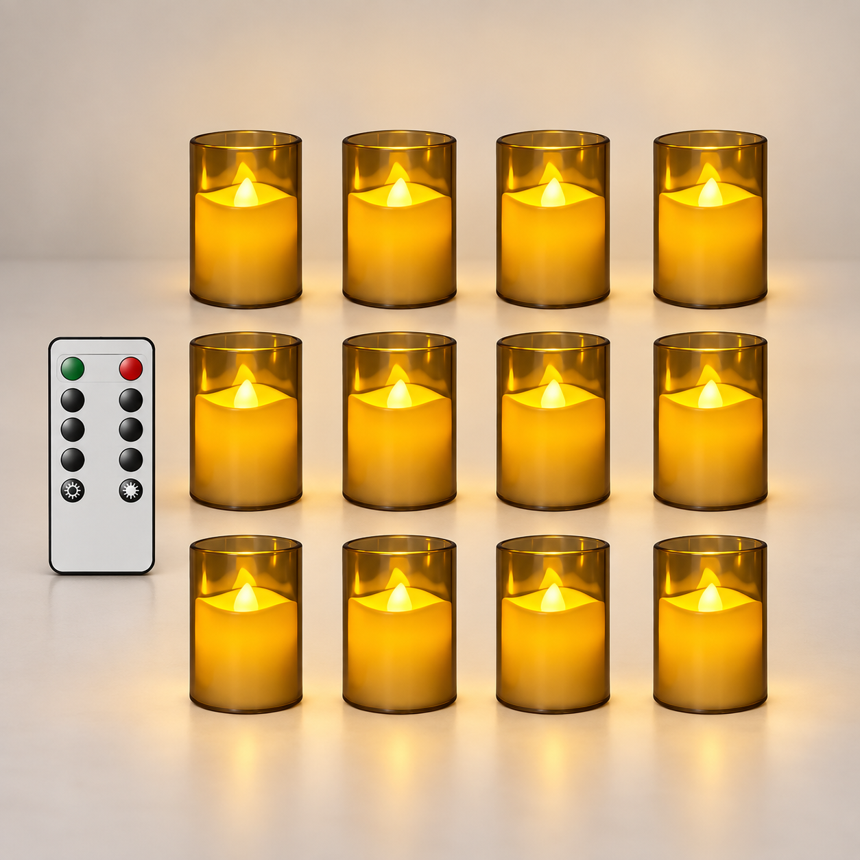 Acrylic LED Tea Lights With Remote Control For Decor