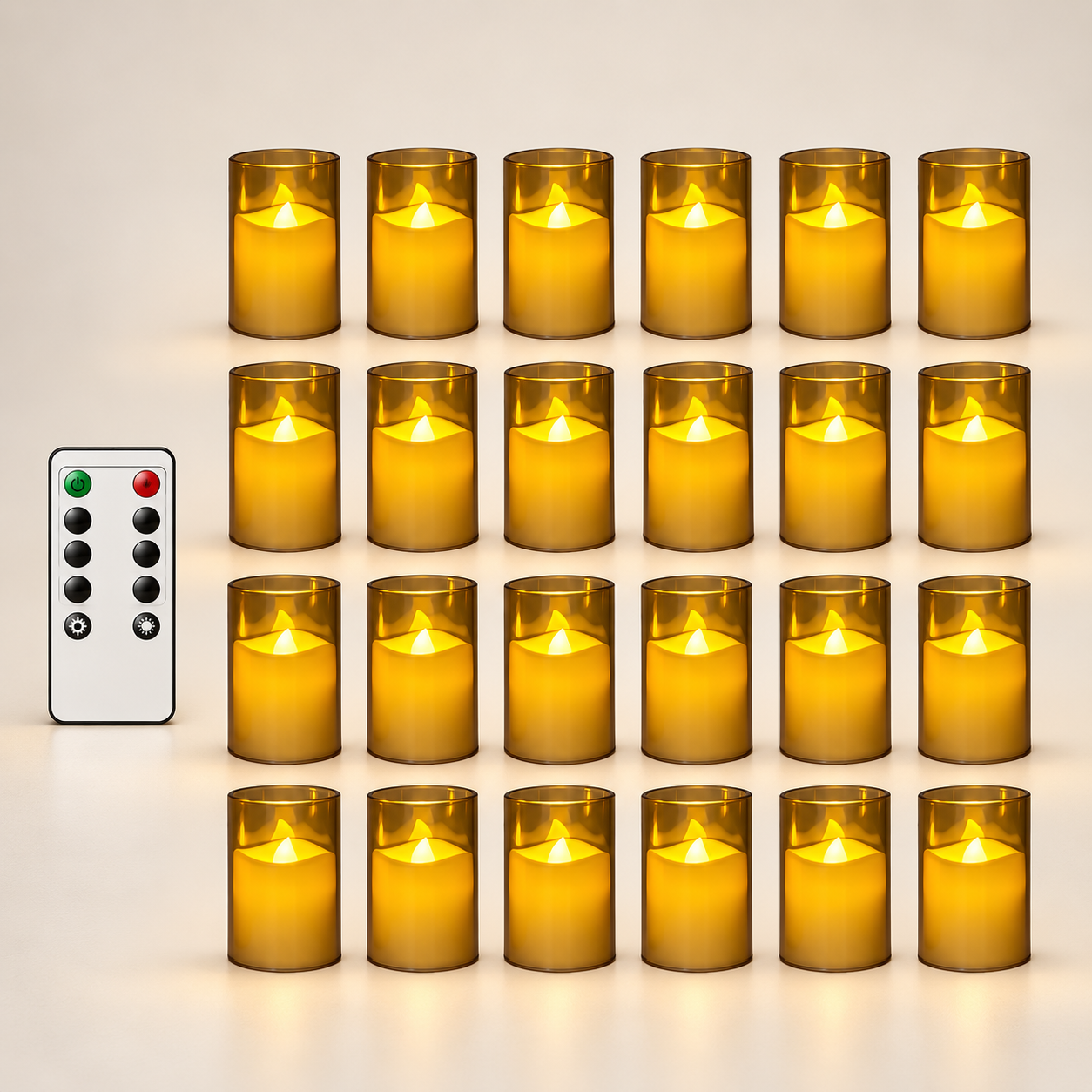 Acrylic LED Tea Lights With Remote Control For Decor