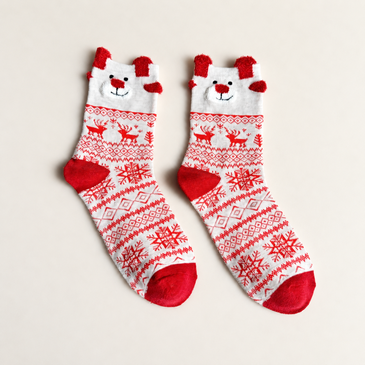 Casual Calf Christmas Pattern Crew Socks For Women