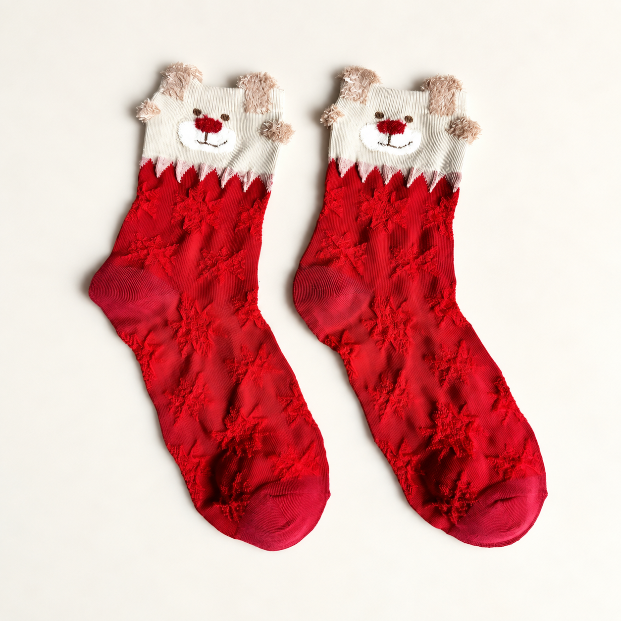 Casual Calf Christmas Pattern Crew Socks For Women