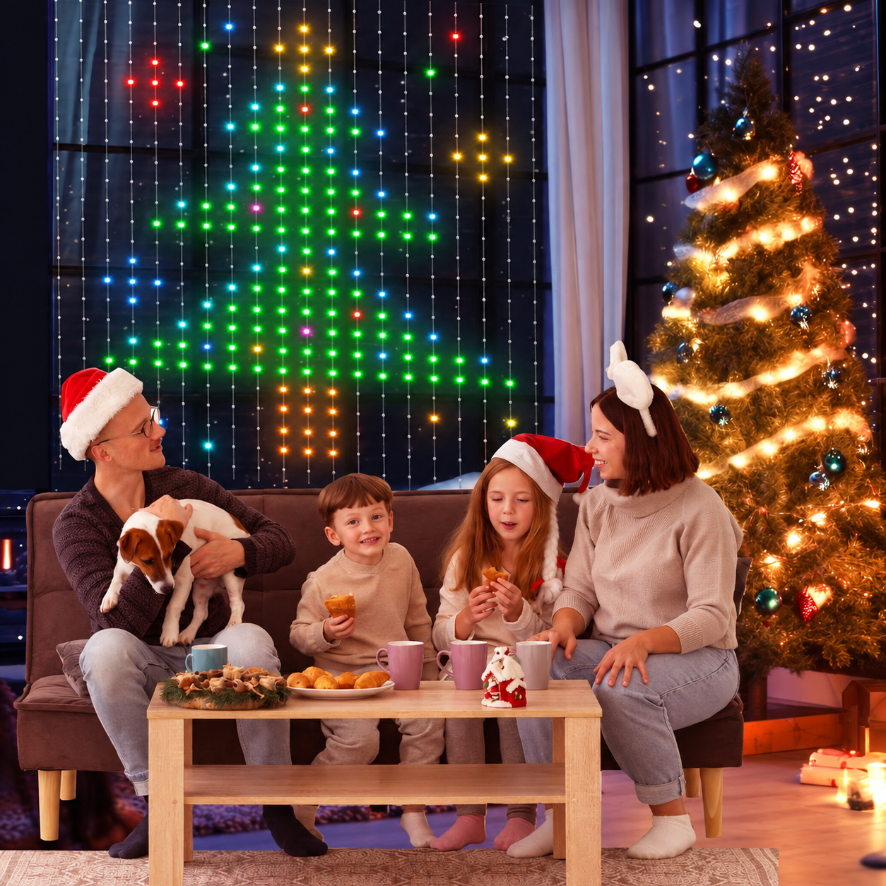 400 LED Smart Curtain String Lights With Programmable Effects