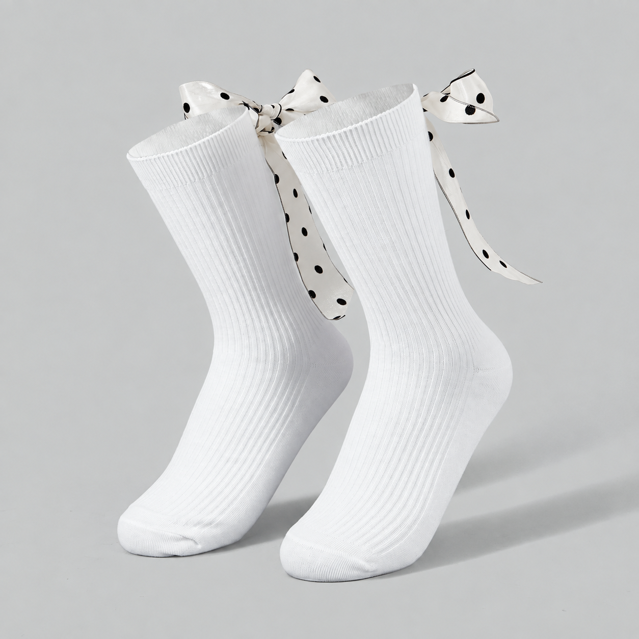 Bow Decor Mid Calf Crew Socks For Women