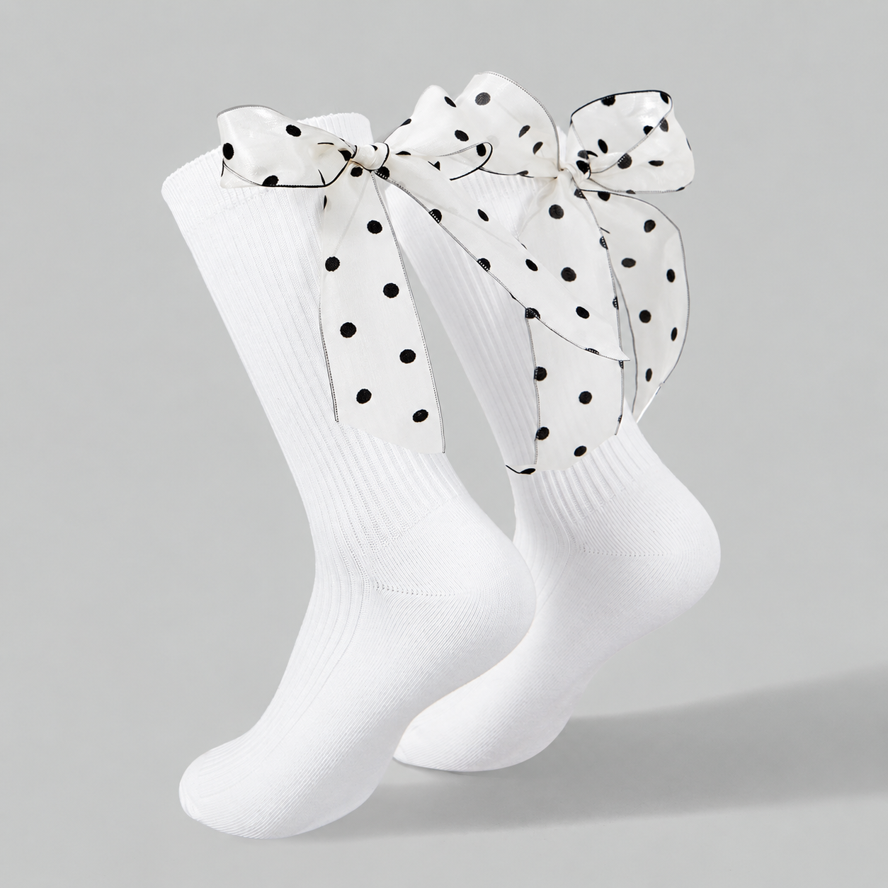 Bow Decor Mid Calf Crew Socks For Women