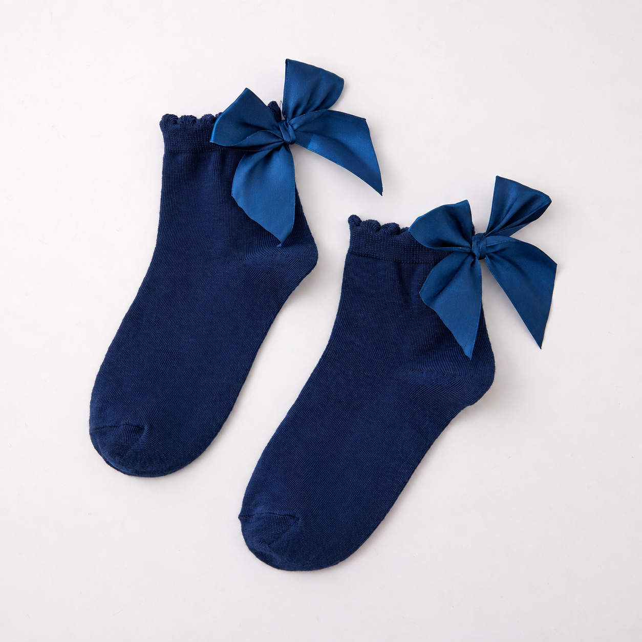 Bow Decor Mid Calf Crew Socks For Women