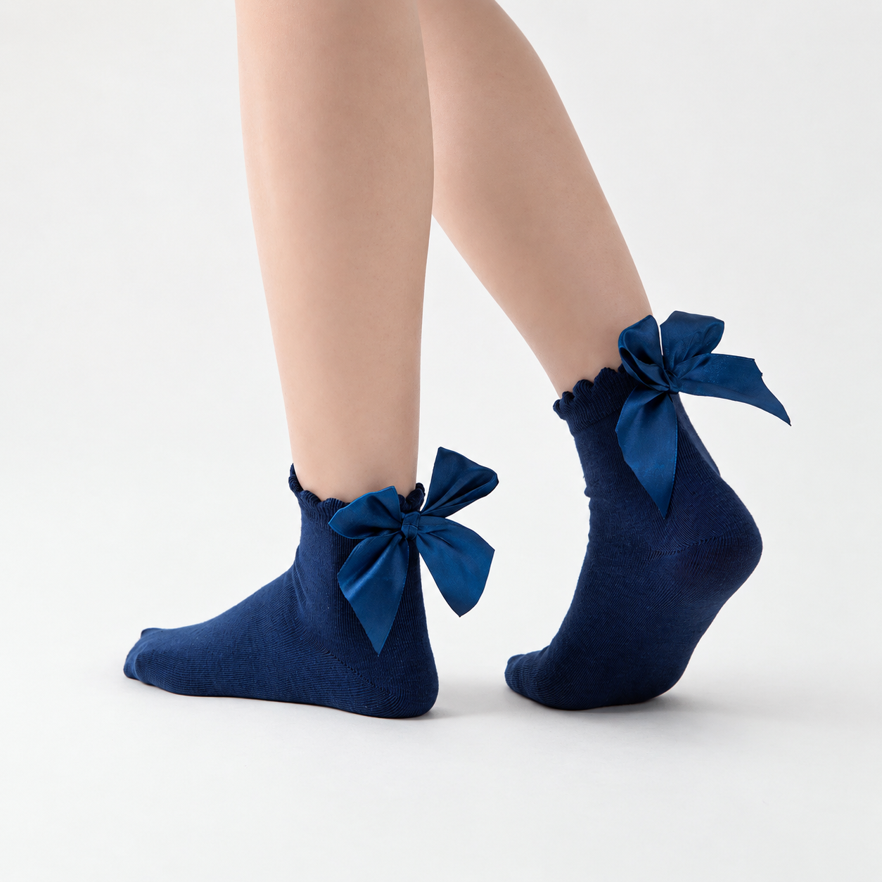 Bow Decor Mid Calf Crew Socks For Women
