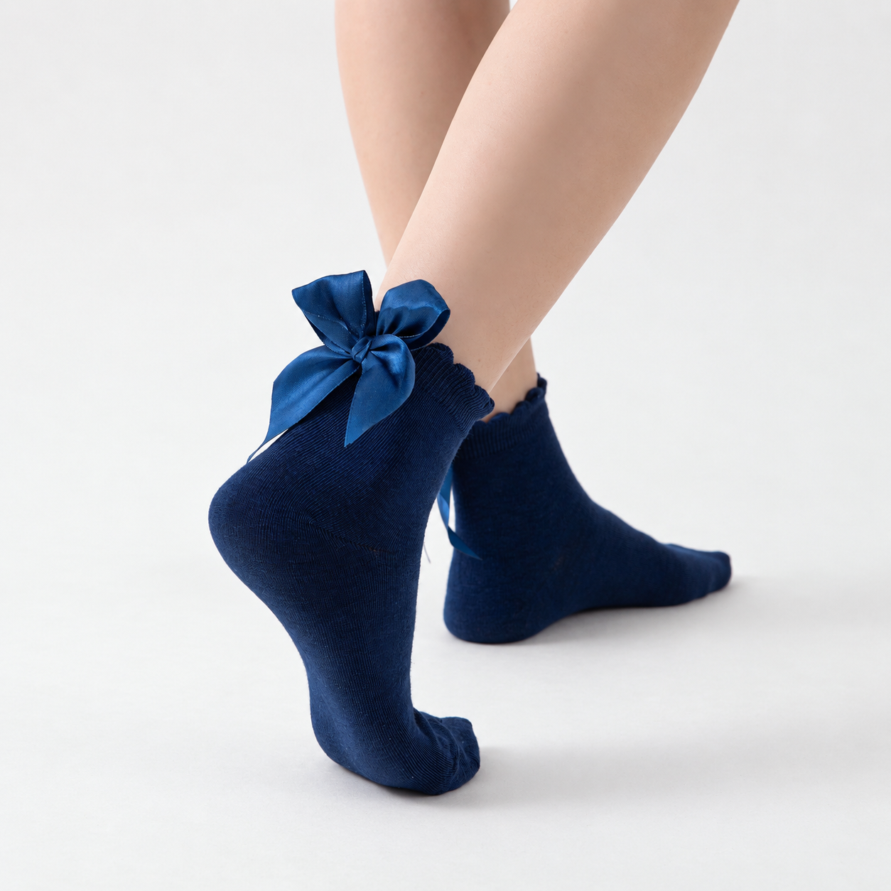 Bow Decor Mid Calf Crew Socks For Women