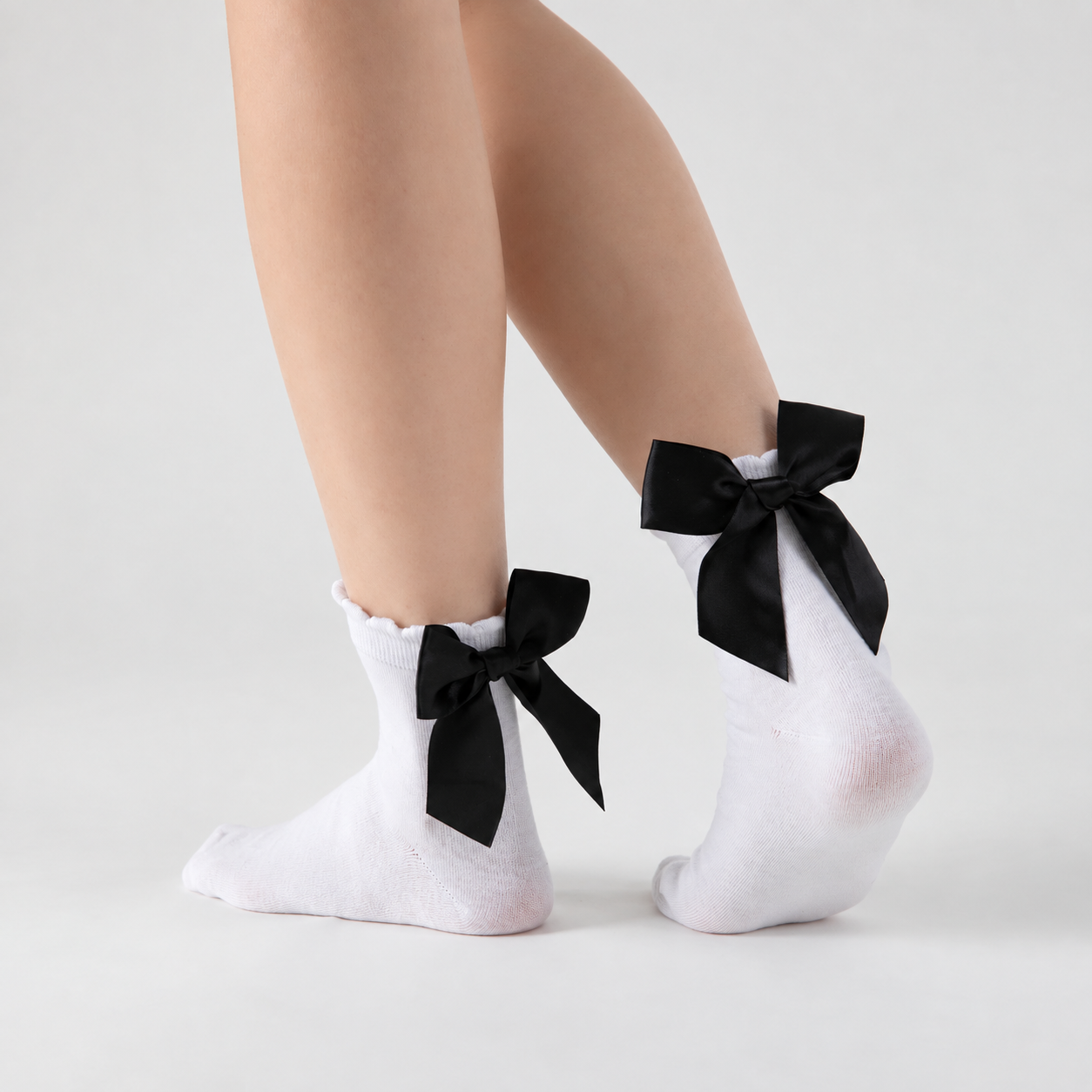 Bow Decor Mid Calf Crew Socks For Women