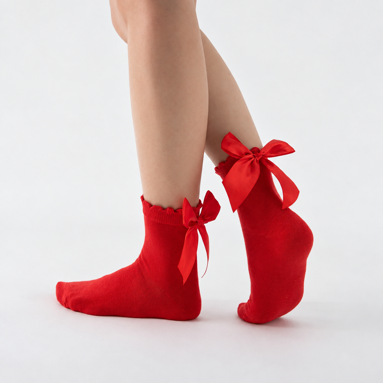 Bow Decor Mid Calf Crew Socks For Women