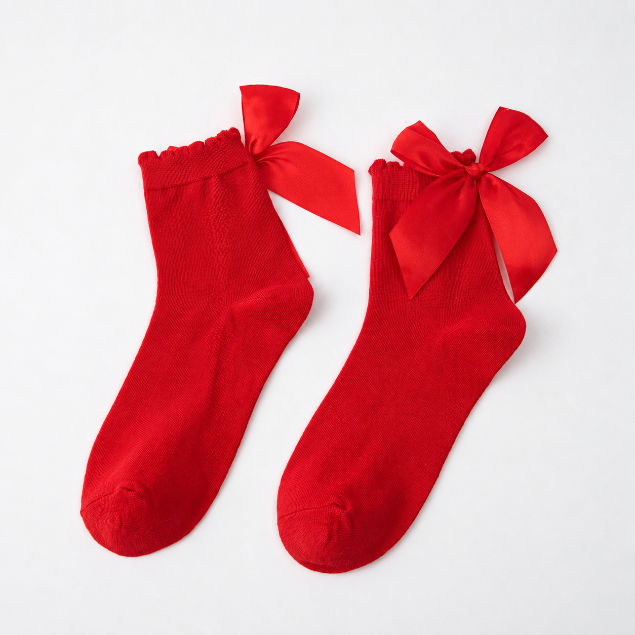 Bow Decor Mid Calf Crew Socks For Women