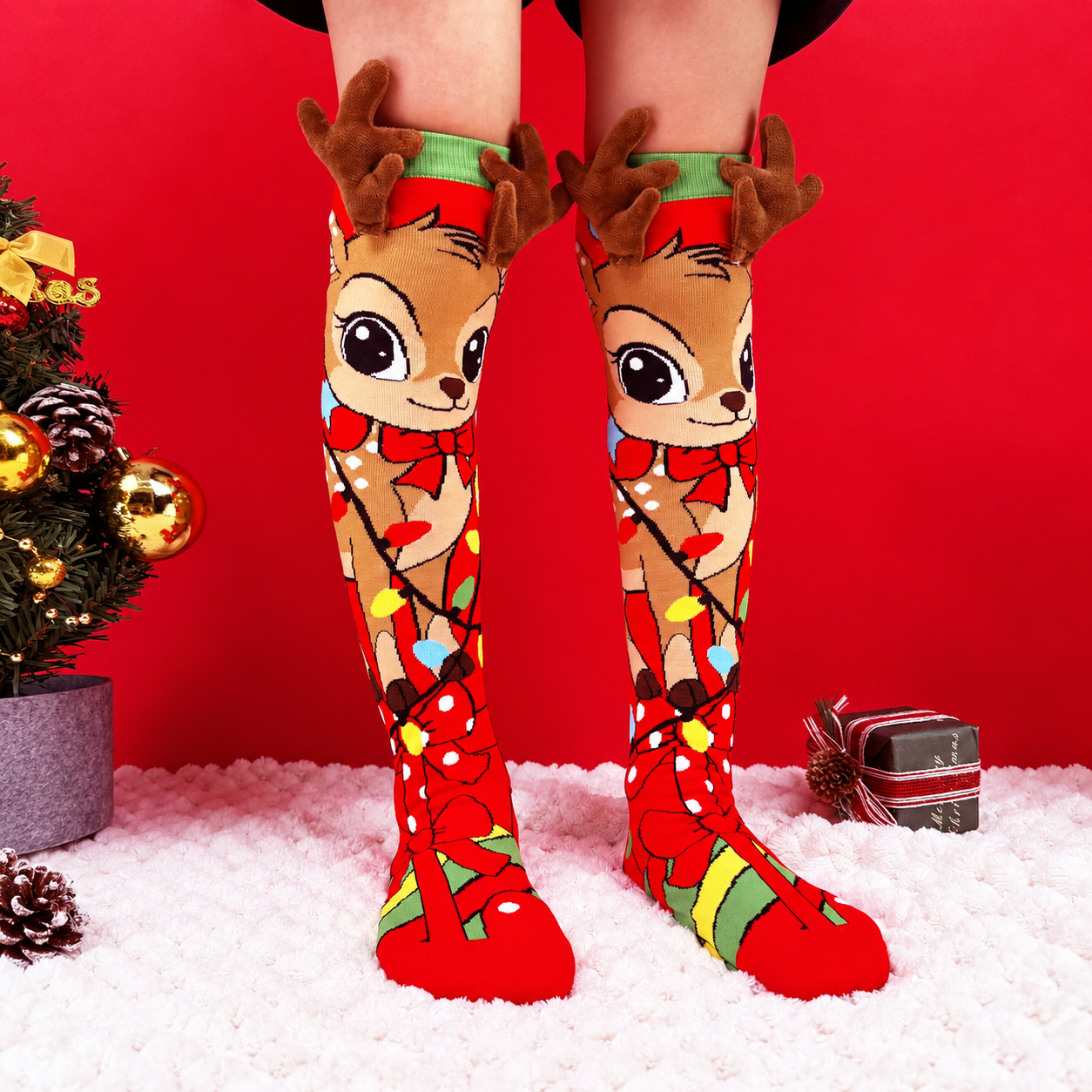 Christmas Pattern Knee High Socks For Kids