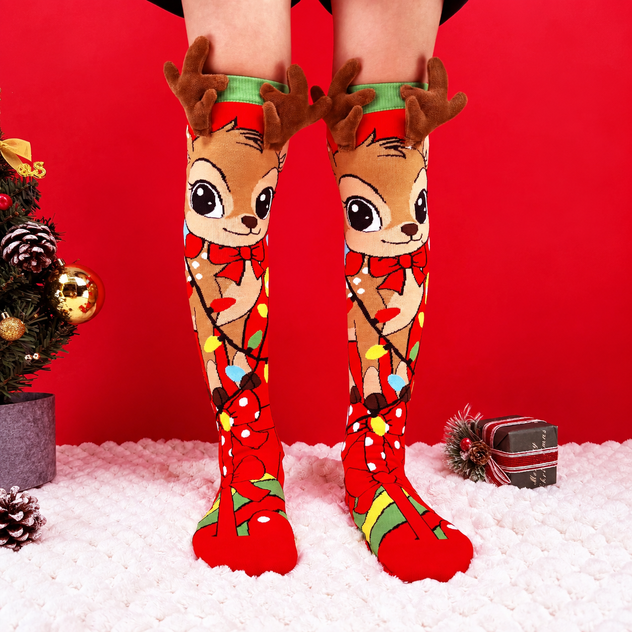 Christmas Pattern Knee High Socks For Kids