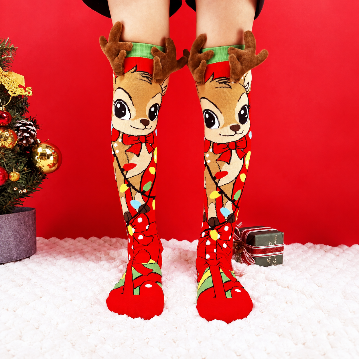 Christmas Pattern Knee High Socks For Kids
