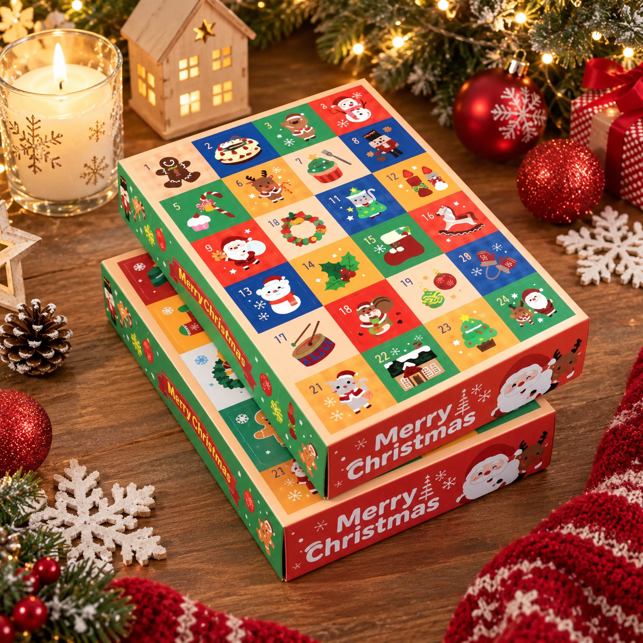 Christmas Countdown Advent Calendar Gift Box Set