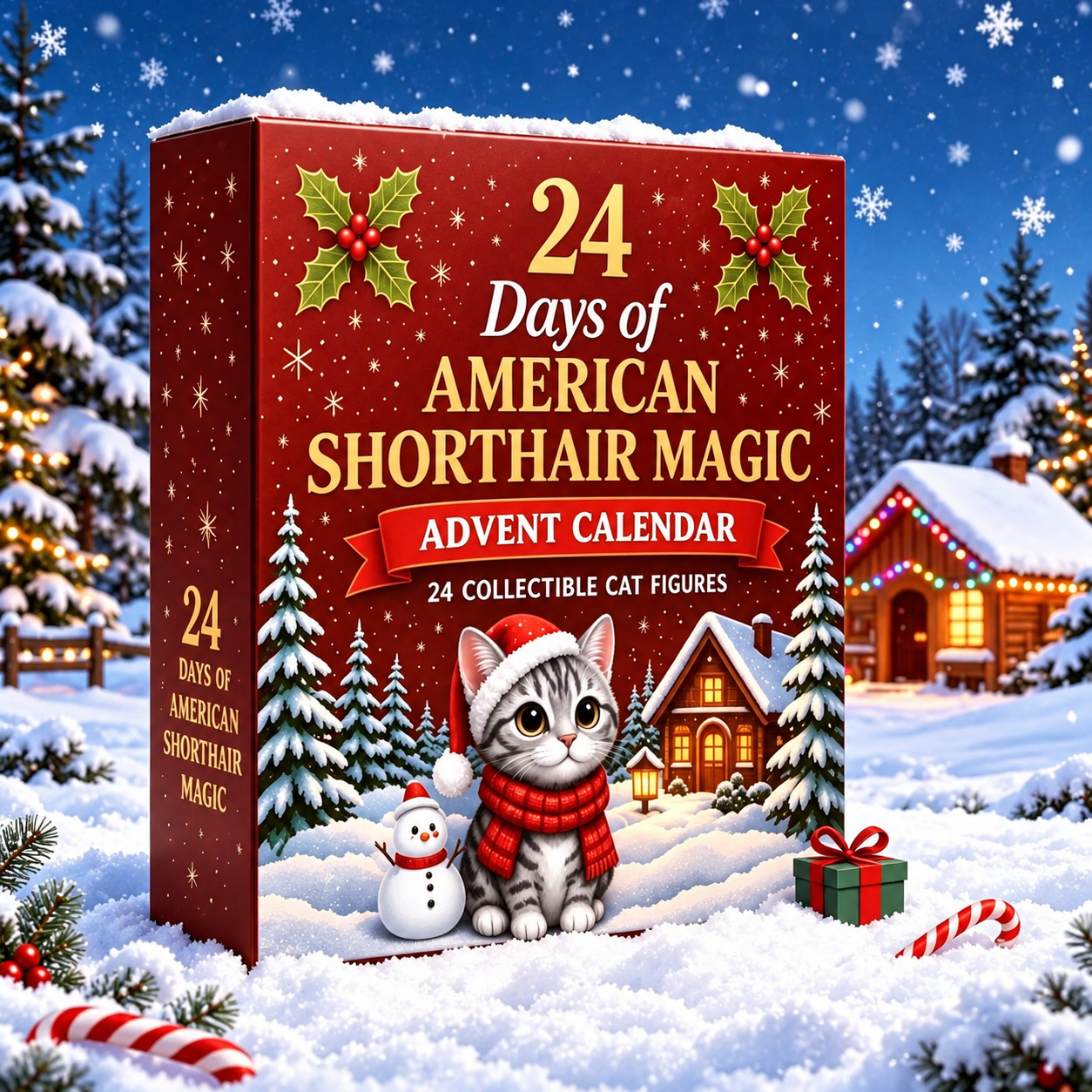 24 Days Cat Christmas Countdown Advent Calendar