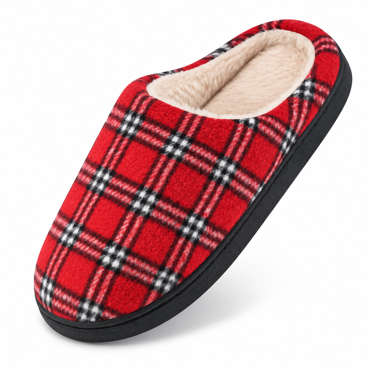 Winter Fuzzy Fur Lined Memory Foam Indoor Outdoor Slippers