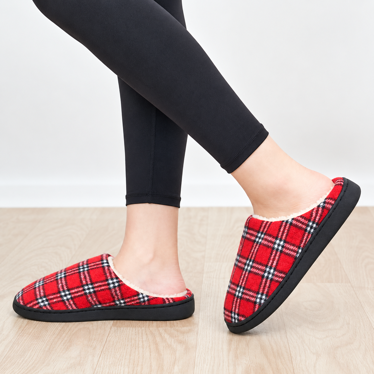 Winter Fuzzy Fur Lined Memory Foam Indoor Outdoor Slippers