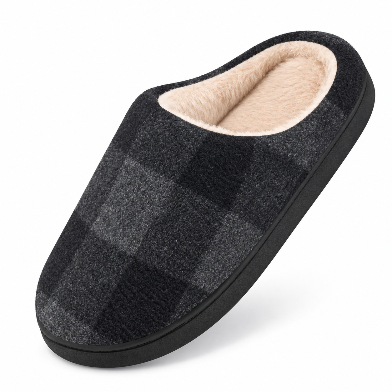 Winter Fuzzy Fur Lined Memory Foam Indoor Outdoor Slippers