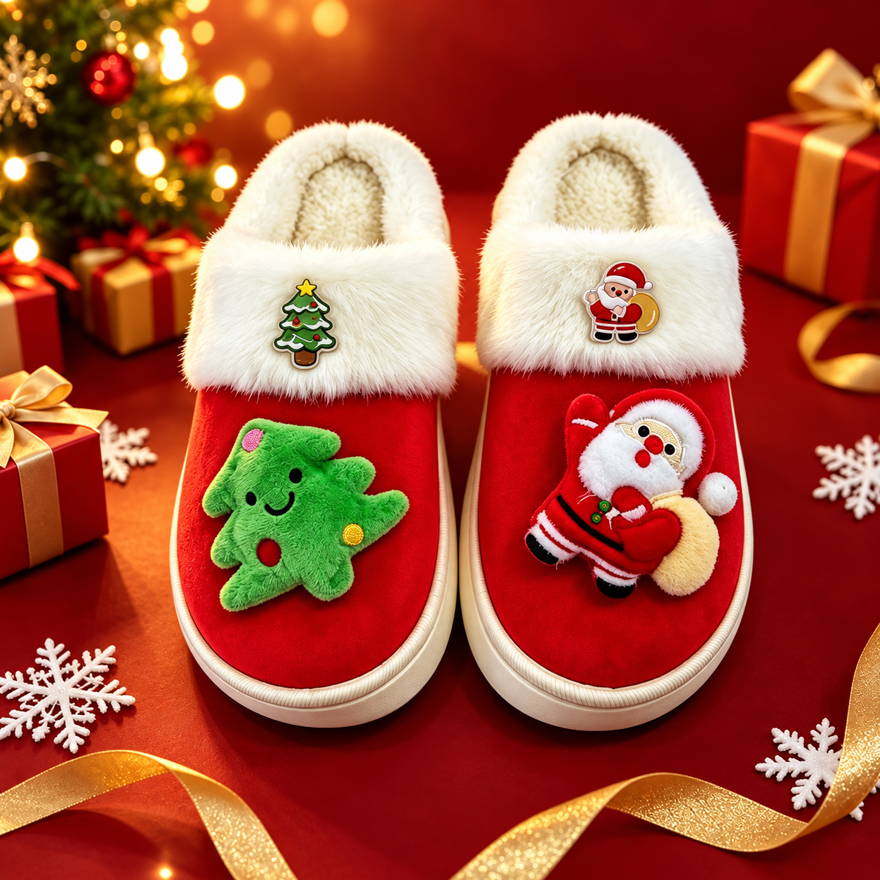 Christmas Thermal Lined Non Slip Warm House Slippers