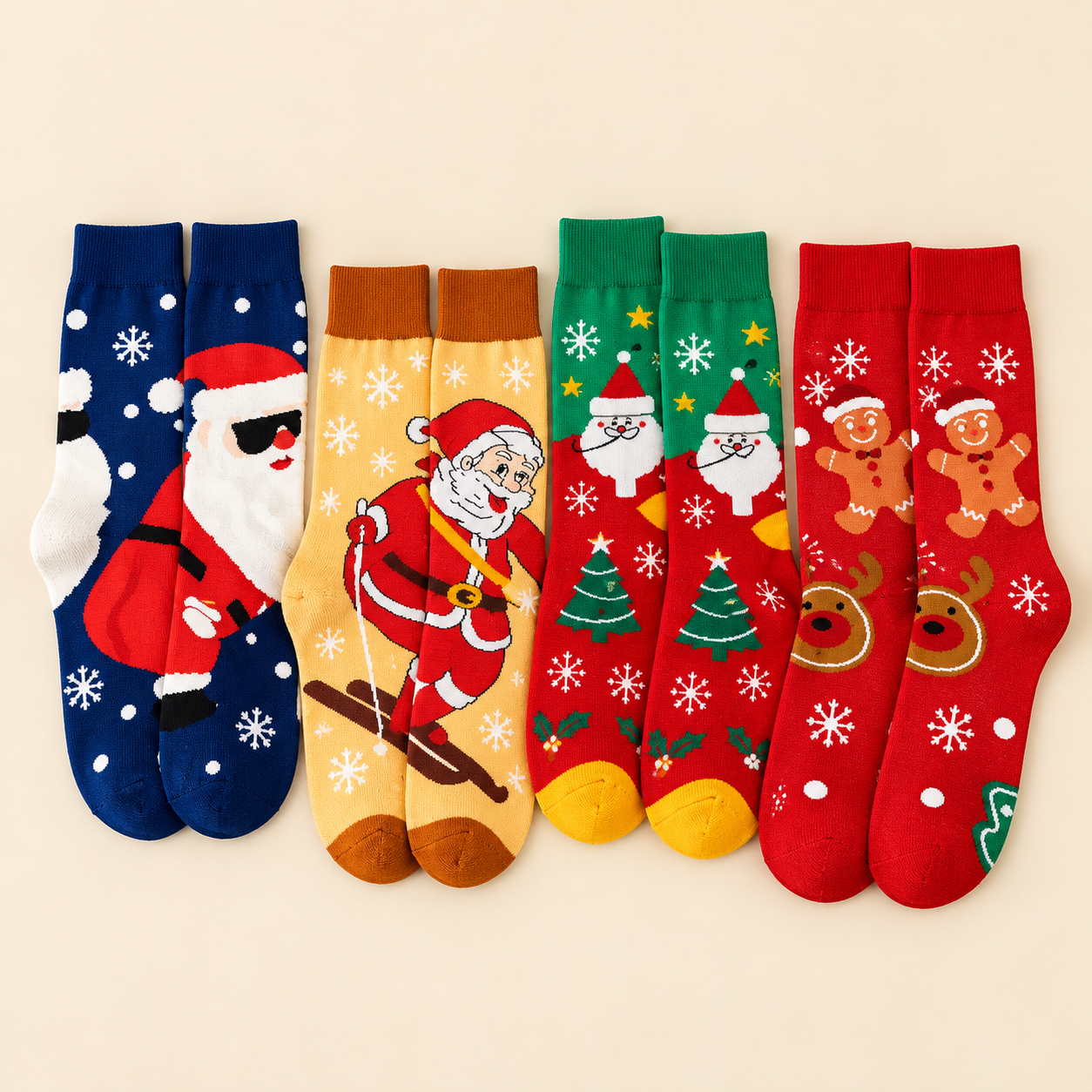 Christmas Pattern Unisex Mid Calf Crew Socks