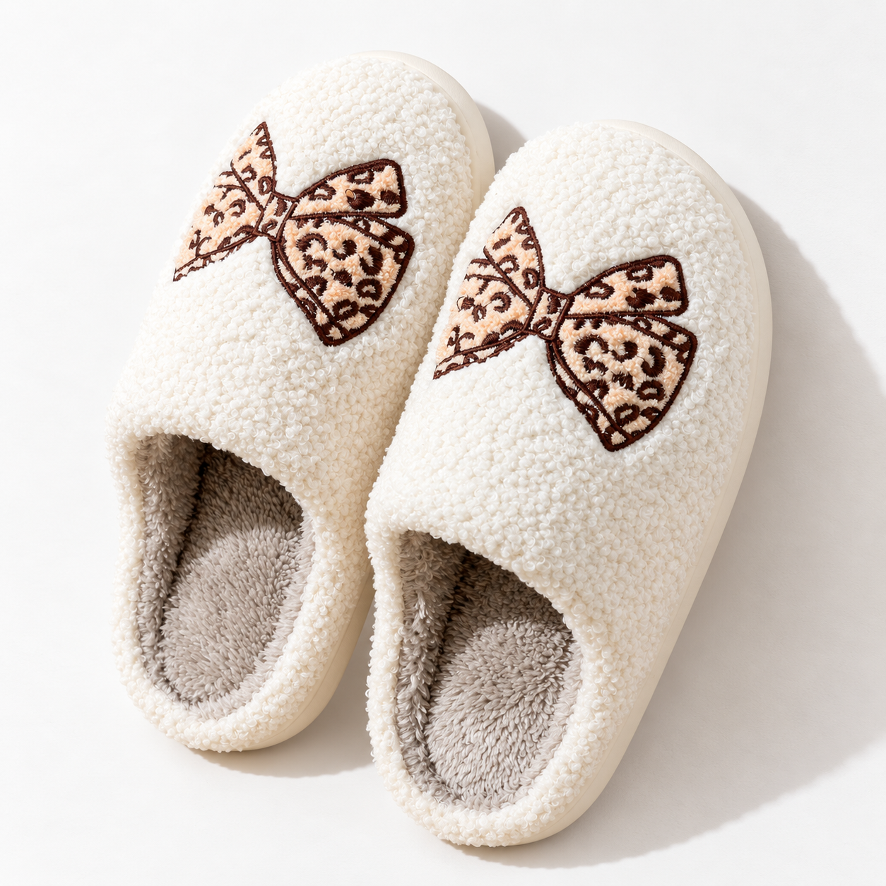 Bowknot Cozy Warm Indoor Winter House Slippers